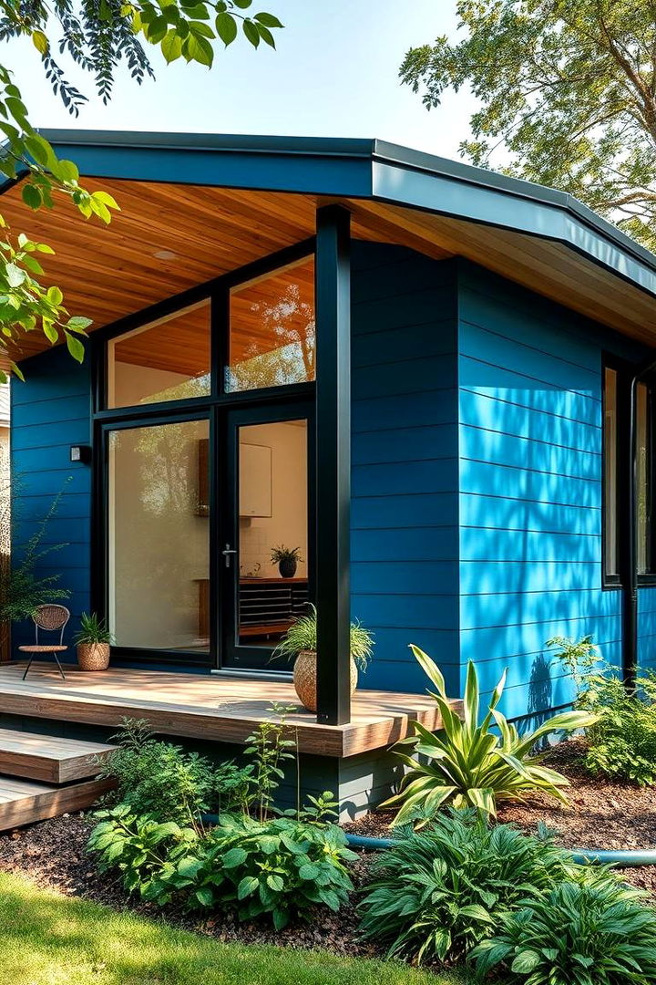 Eco Friendly Modern Living - 22 Blue House With Black Trim Ideas