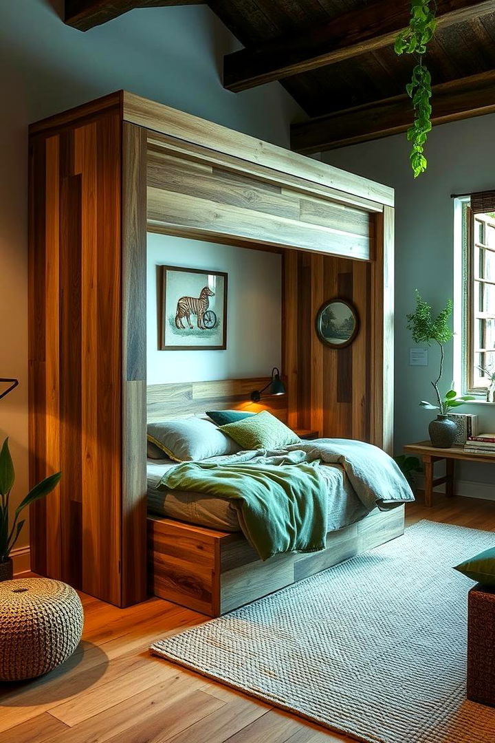 Eco Friendly Murphy Bed with Reclaimed Wood - 22 Murphy Bed Ideas