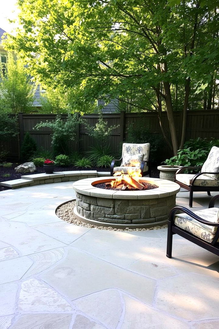 Eco Friendly Oasis with Sustainable Appeal - 22 stamped concrete patio with fire pit ideas