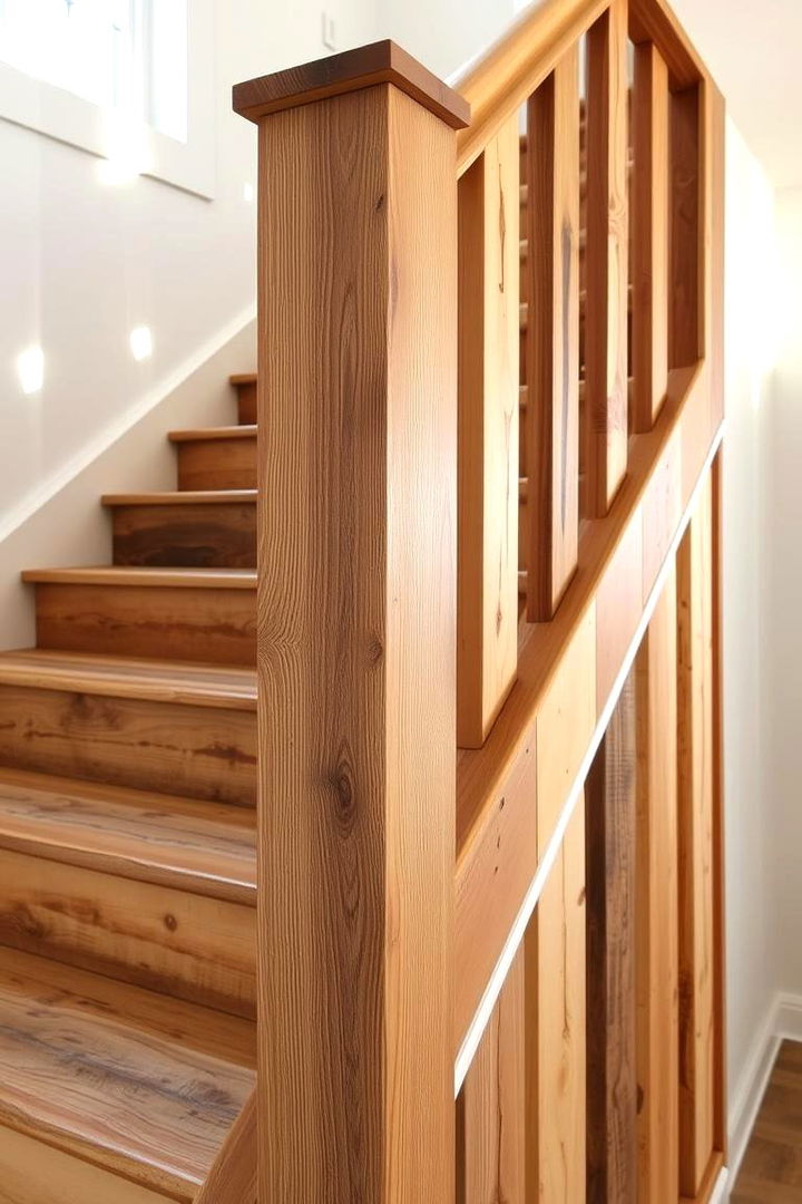 Eco Friendly Pallet Wood - 22 Farmhouse Rustic Stair Railing Ideas