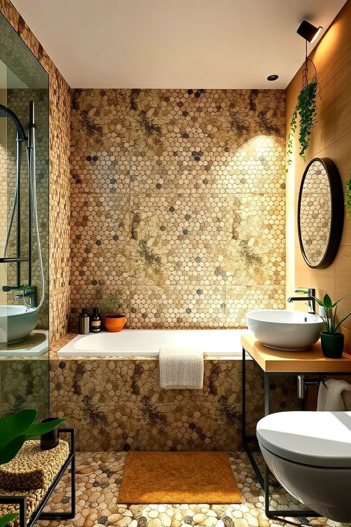 Eco Friendly Pebble Innovations - 22 Pebble Tile Bathroom Ideas