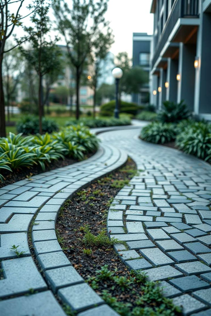 Eco Friendly Permeable Pavement Curves - 22 Curved Walkway Ideas