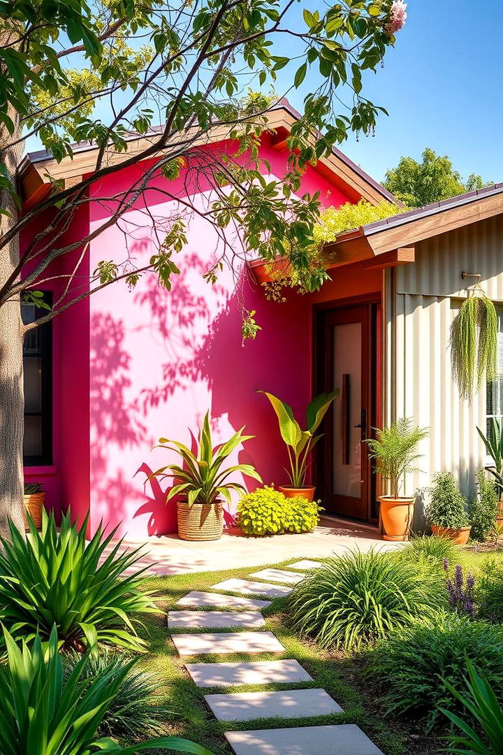 Eco Friendly Pink Home - 22 Pink House Exterior Ideas