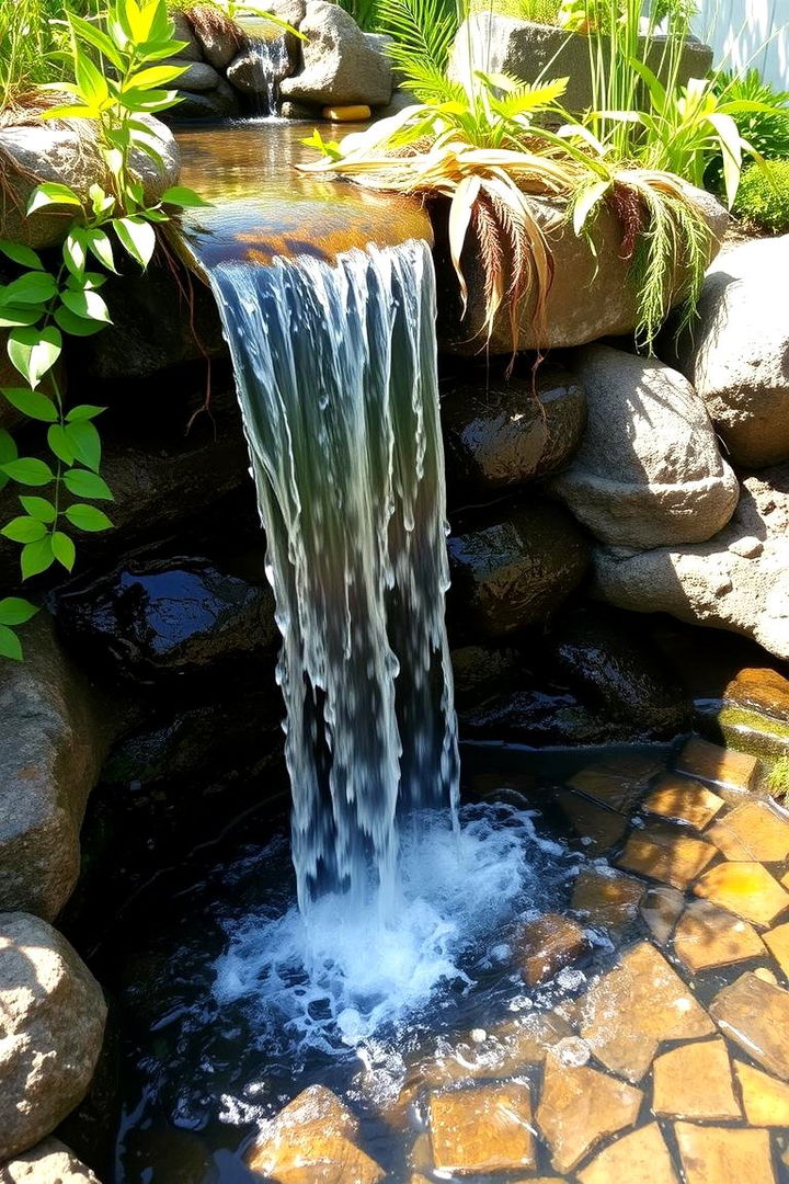 Eco Friendly Rain Garden Waterfall - 22 Backyard Waterfall Ideas