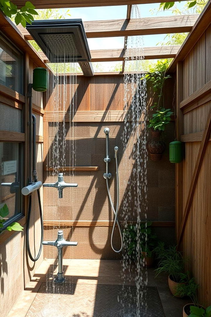 Eco Friendly Rainwater Harvest Shower - 22 Outdoor Shower Ideas