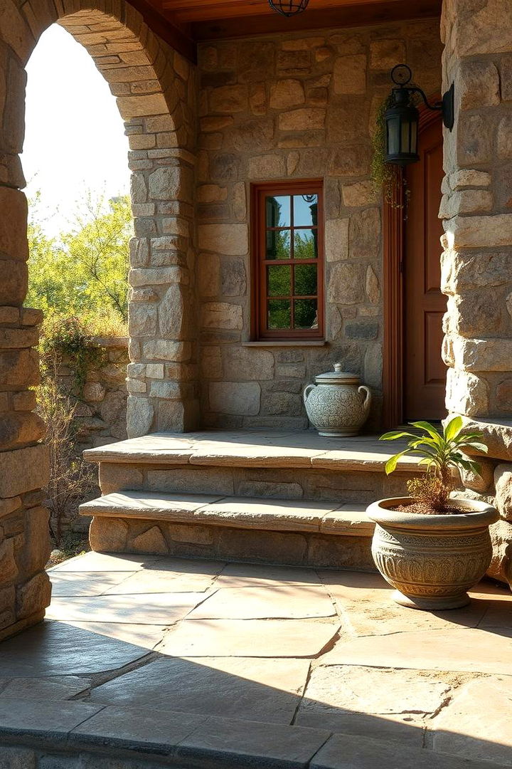 Eco Friendly Reclaimed Stone - 22 Stone Porch Ideas