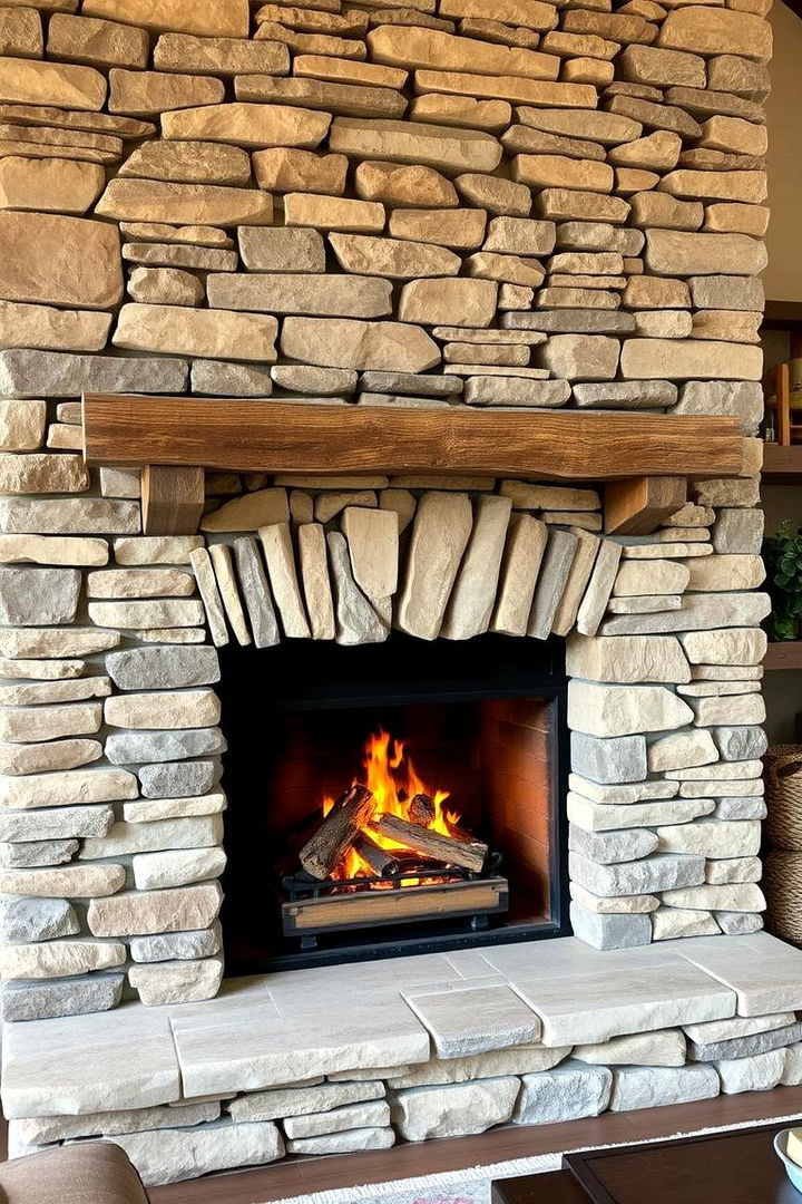 Eco Friendly Reclaimed Style - 22 Stacked Stone Fireplace Ideas