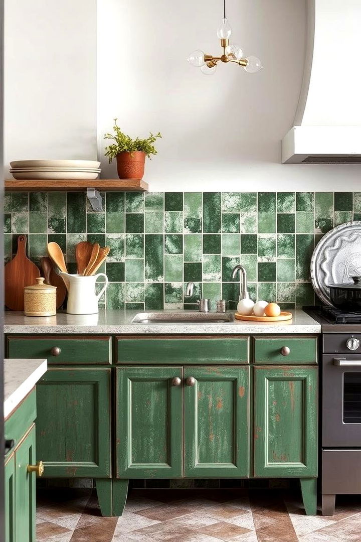 Eco Friendly Reclaimed Tiles - 22 Kitchen With Green Backsplash Ideas