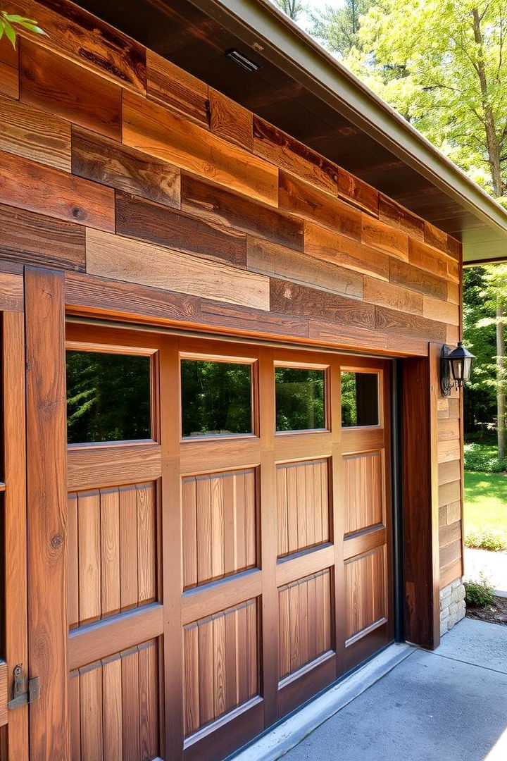 Eco Friendly Reclaimed Wood - 22 Exterior Garage Door Trim Ideas