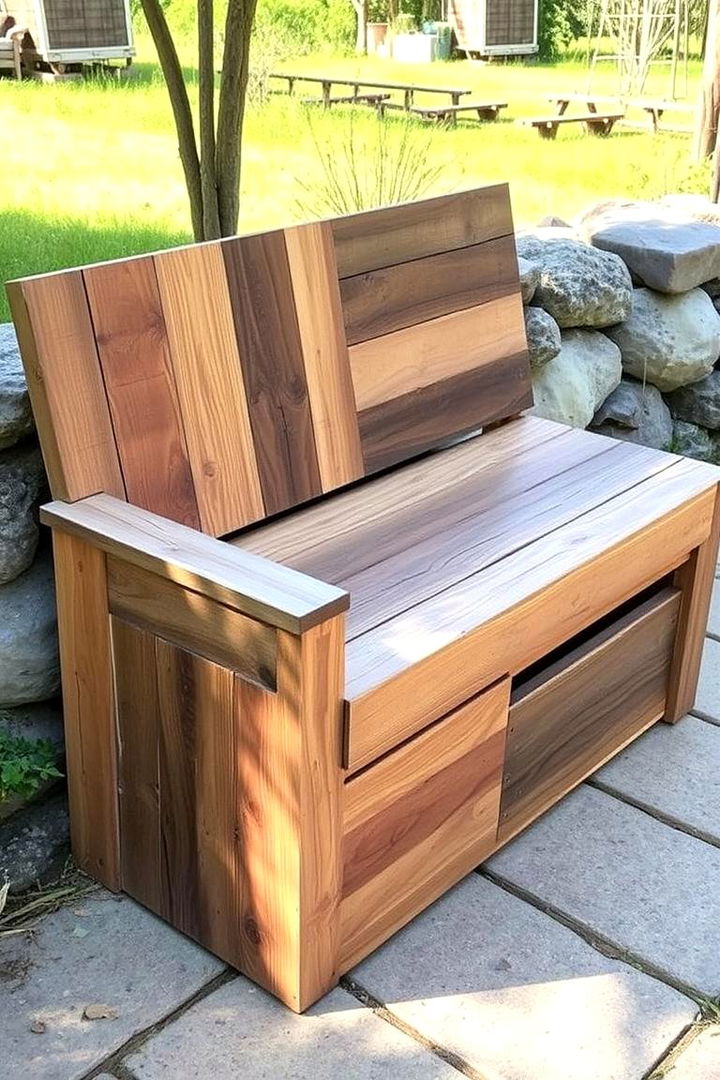 Eco Friendly Reclaimed Wood Built In Bench - 22 Built-in Deck Bench Ideas and Designs