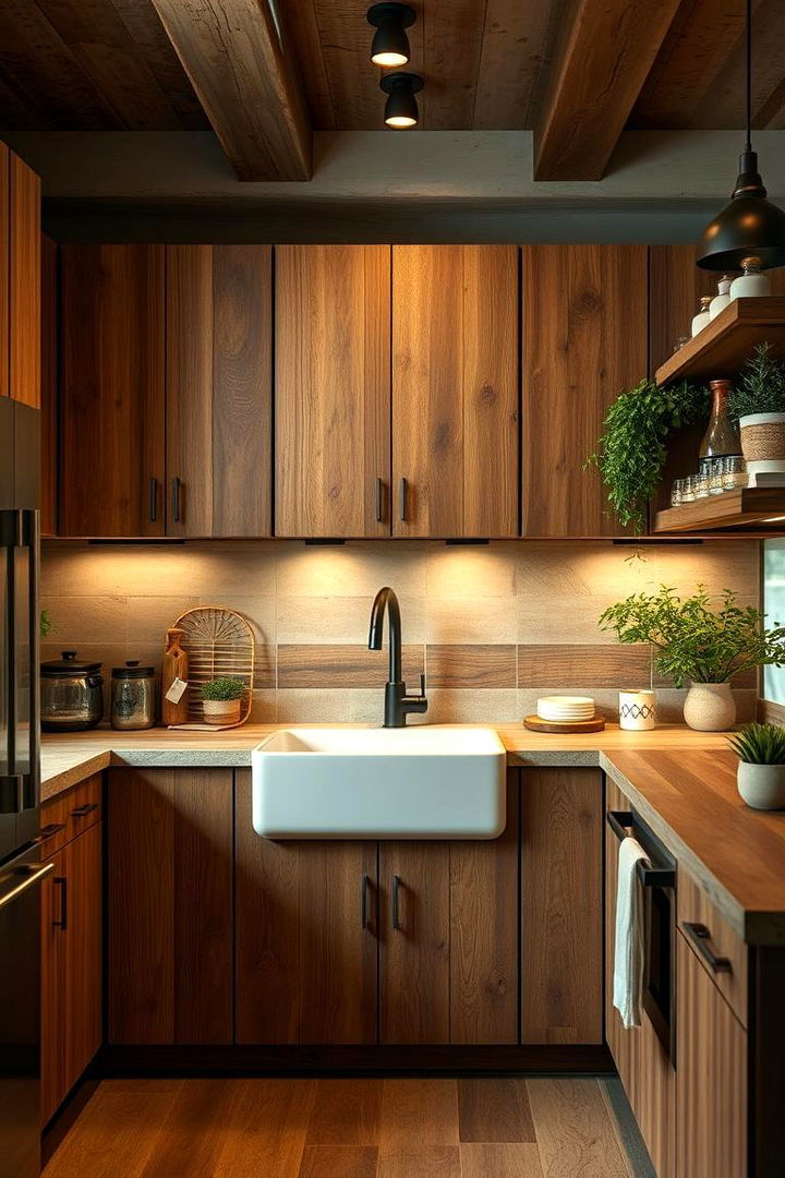 Eco Friendly Reclaimed Wood Cabinets - 22 Kitchen Cabinet Ideas
