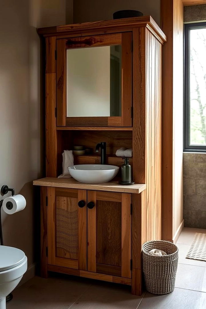Eco Friendly Reclaimed Wood Cabinets - 22 Bathroom Cabinet Ideas