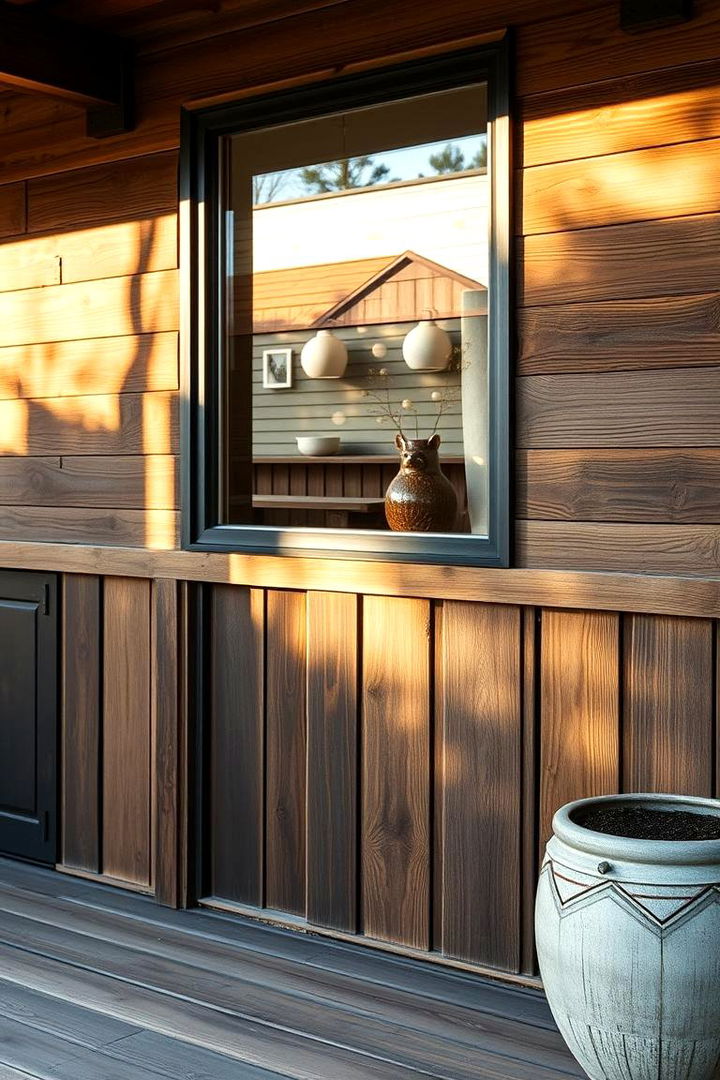 Eco Friendly Reclaimed Wood Wainscoting - 22 Exterior Wainscoting Ideas