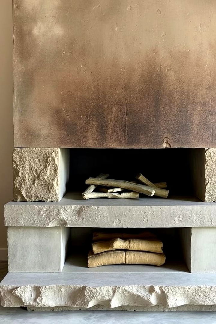 Eco Friendly Recycled Concrete Fireplace - 22 Concrete Fireplace Ideas