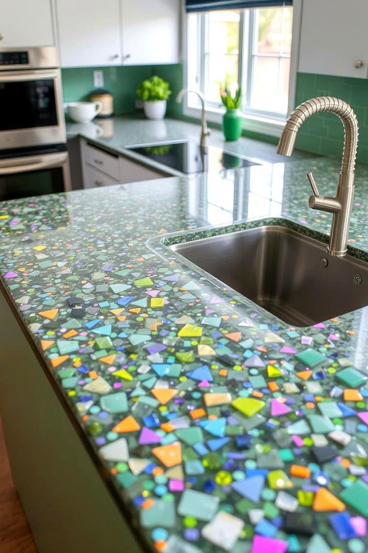 Eco Friendly Recycled Glass - 22 Kitchen Countertop Ideas