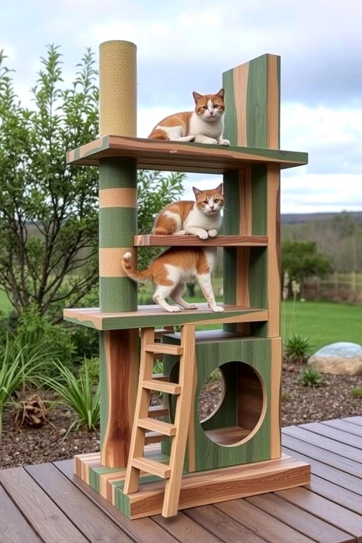 Eco Friendly Recycled Haven - 22 Outdoor Cat Tree Ideas