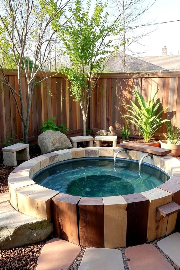 Eco Friendly Recycled Materials Hot Tub - 22 Sunken Hot Tub Ideas