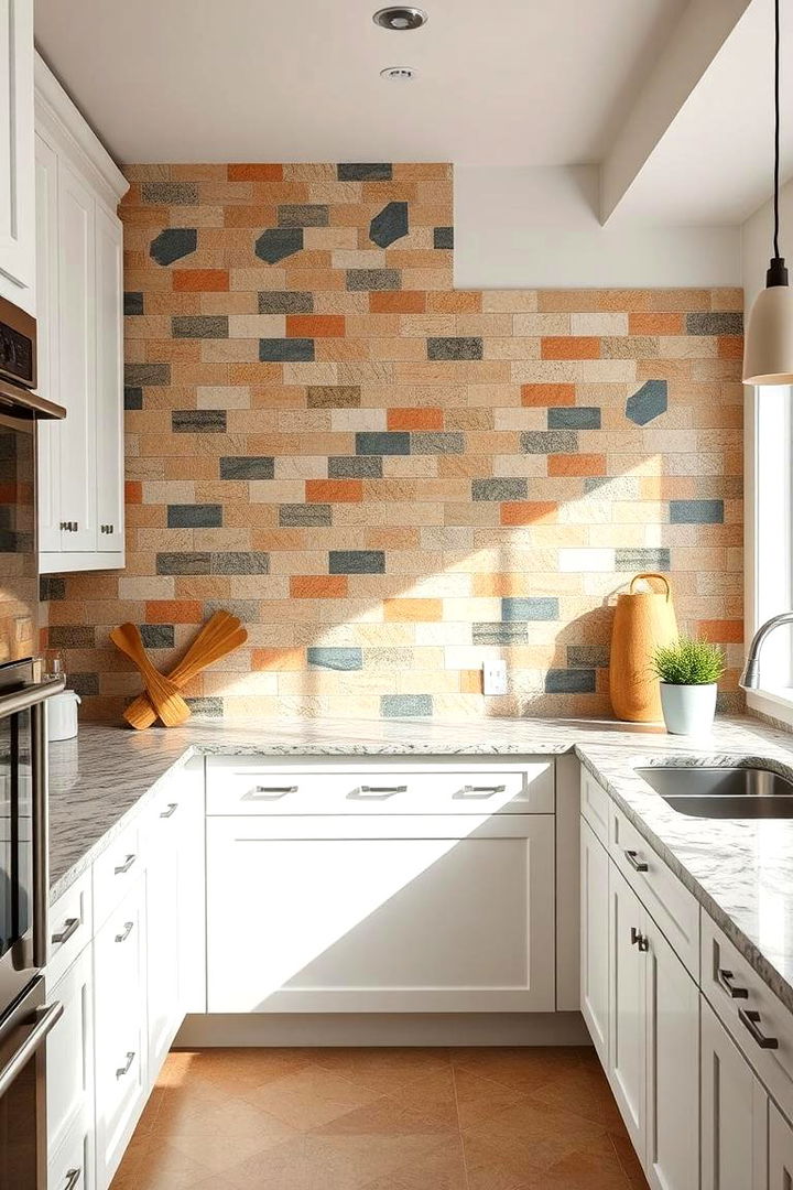 Eco Friendly Recycled Tiles - 22 Backsplash Ideas for White Cabinets and Granite Countertops