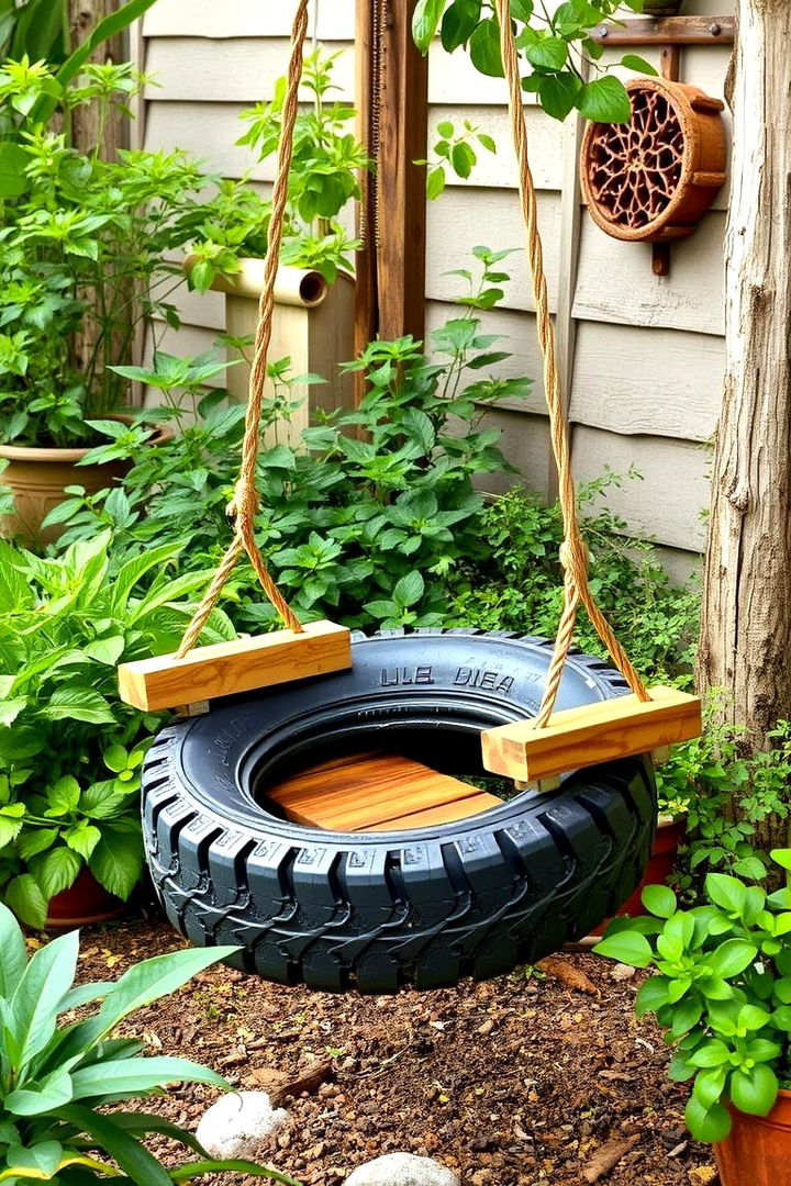 Eco Friendly Recycled Tire Swing - 22 Tire Swing Ideas
