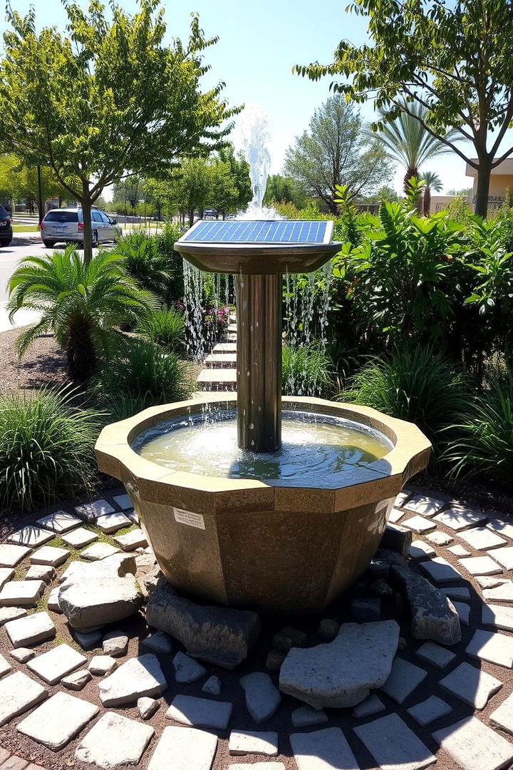 Eco Friendly Solar Fountain - 22 Backyard Fountain Ideas