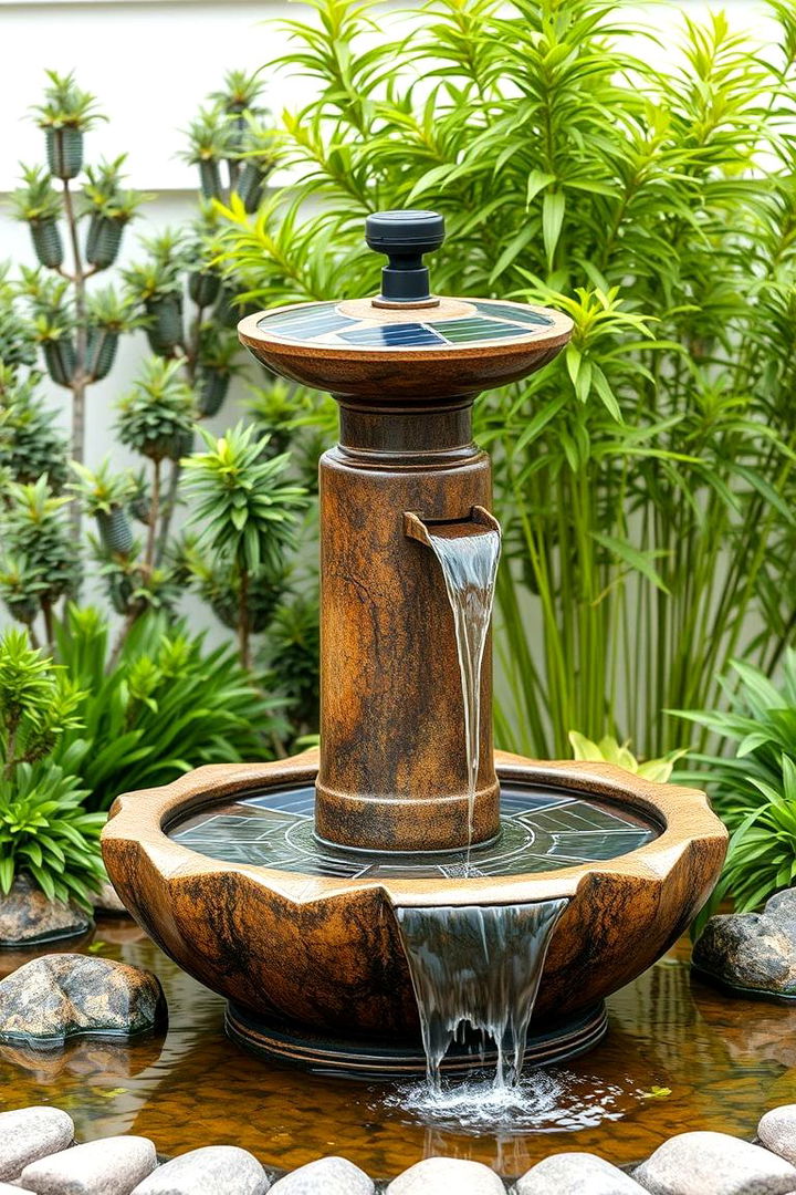 Eco Friendly Solar Powered Fountain - 22 Pool Fountain Ideas