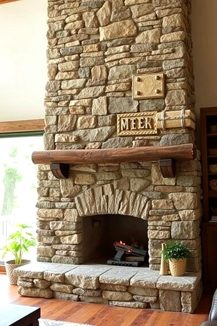 Eco Friendly Stone Design - 22 Floor to Ceiling Stone Fireplace Ideas
