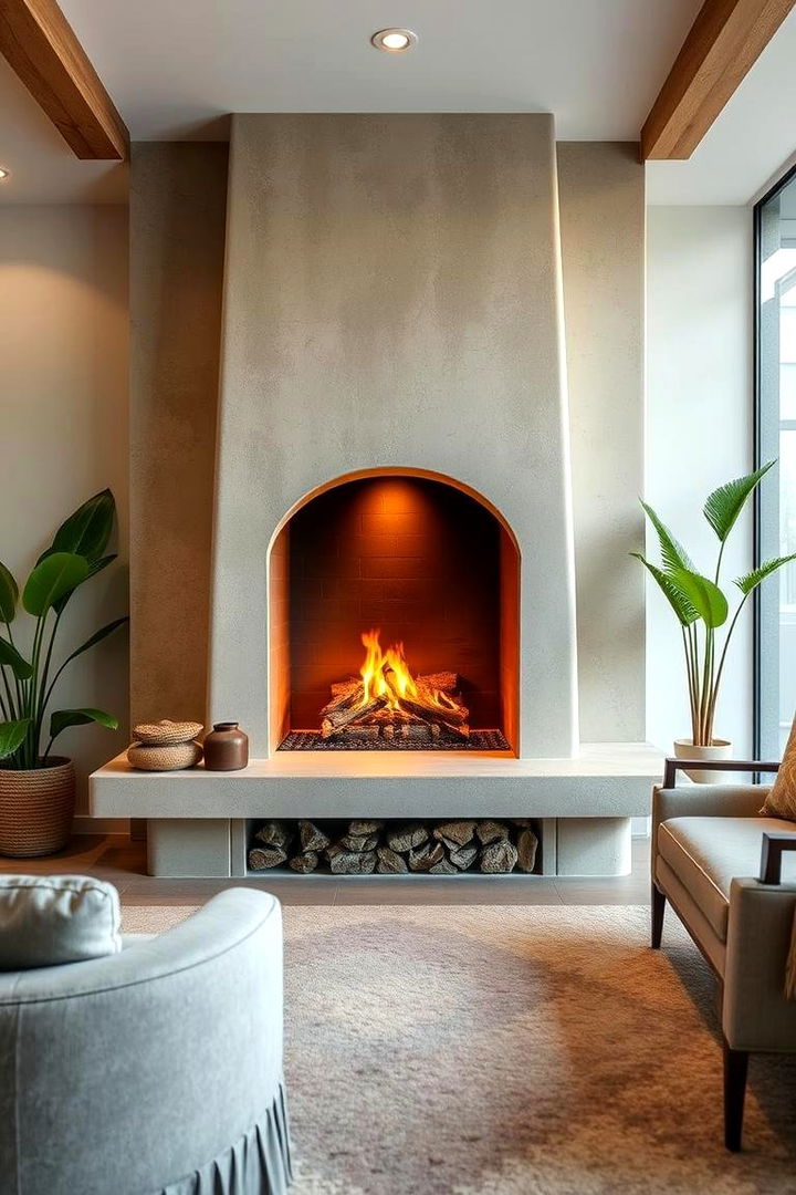 Eco Friendly Stucco Options - 22 Stucco Fireplace Ideas