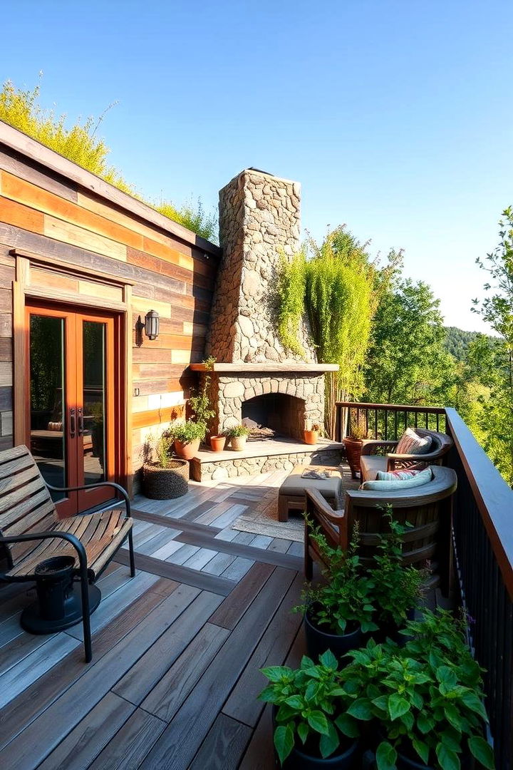 Eco Friendly Sustainable Design - 22 Covered Deck With Fireplace Ideas