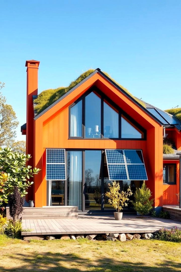 Eco Friendly Sustainable Orange Exterior - 22 Orange House Exterior Ideas
