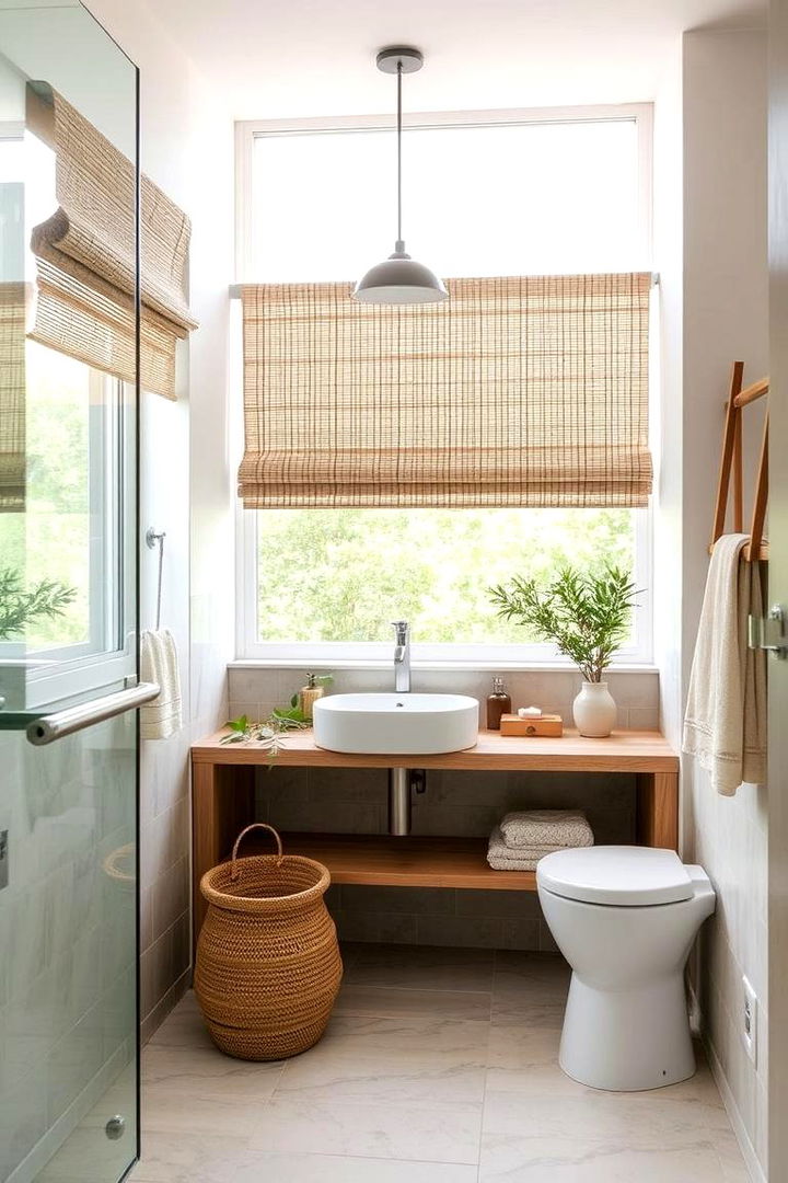 Eco Friendly Sustainable Shades - 22 Bathroom Window Treatment Ideas