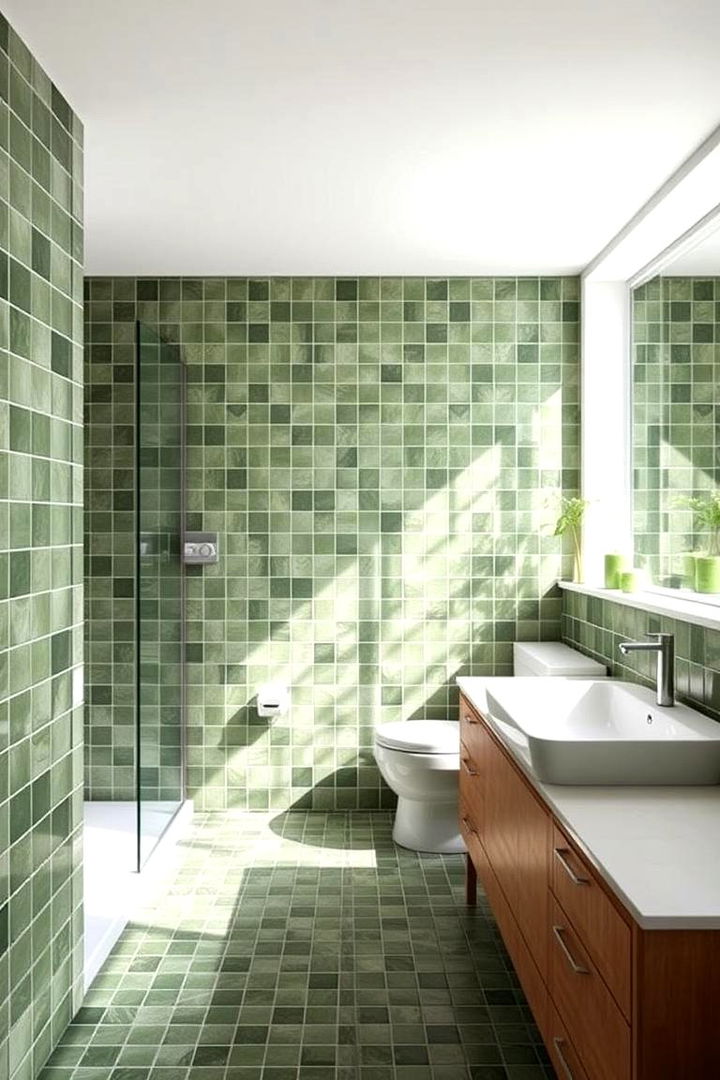 Eco Friendly Tile Choices - 22 Green Tile Bathroom Ideas