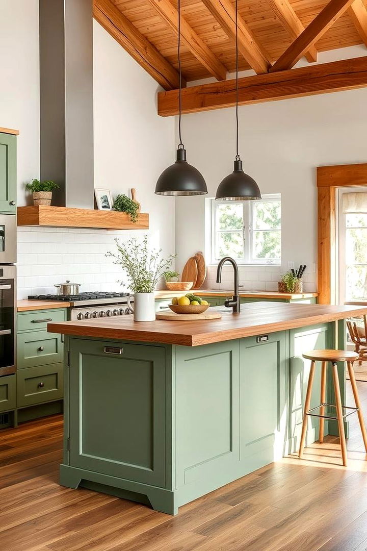 Eco Friendly Touches with Sage Green - 22 Sage Green Kitchen Island Ideas