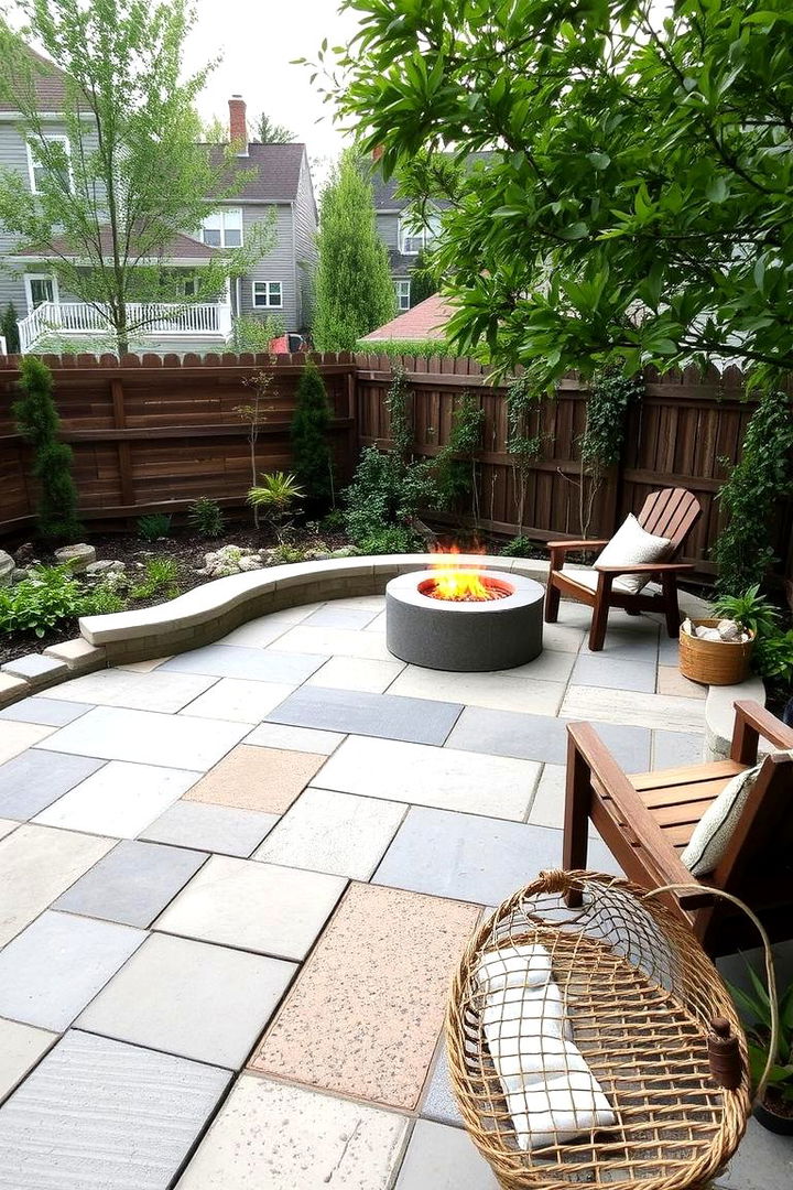 Eco Friendly Warmth and Functionality - 22 Concrete Paver Patio Fire Pit Ideas