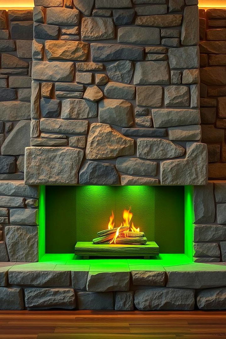 Eco Friendly Warmth - 22 Floor-to-Ceiling Stone Fireplace Ideas