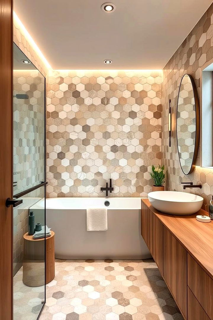 Eco Friendly and Sustainable Choices - 22 Bathrooms With Hexagon Tile Floors