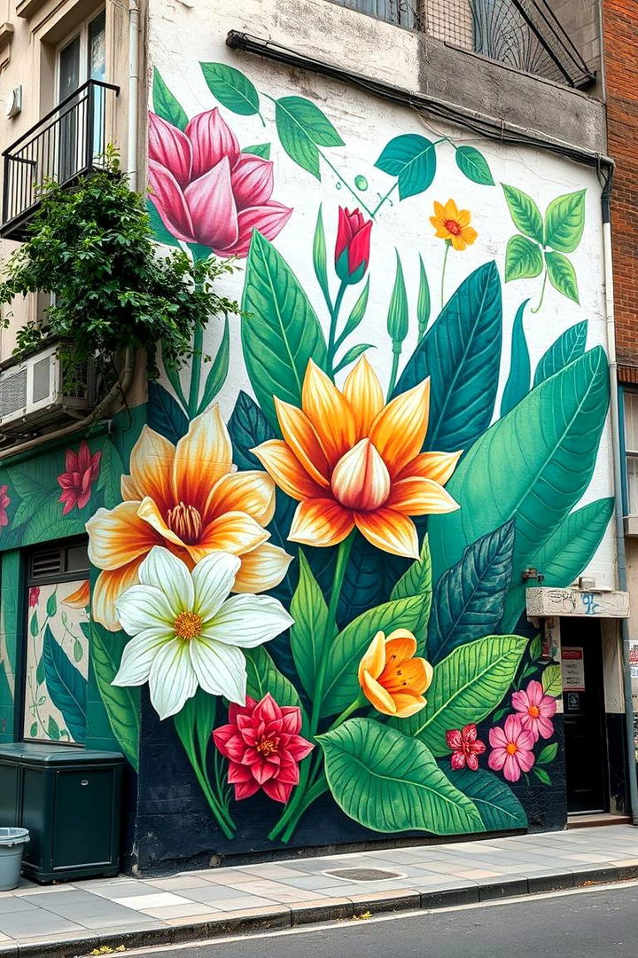 Eco Inspired Street Art - 22 Flower Murals on Buildings