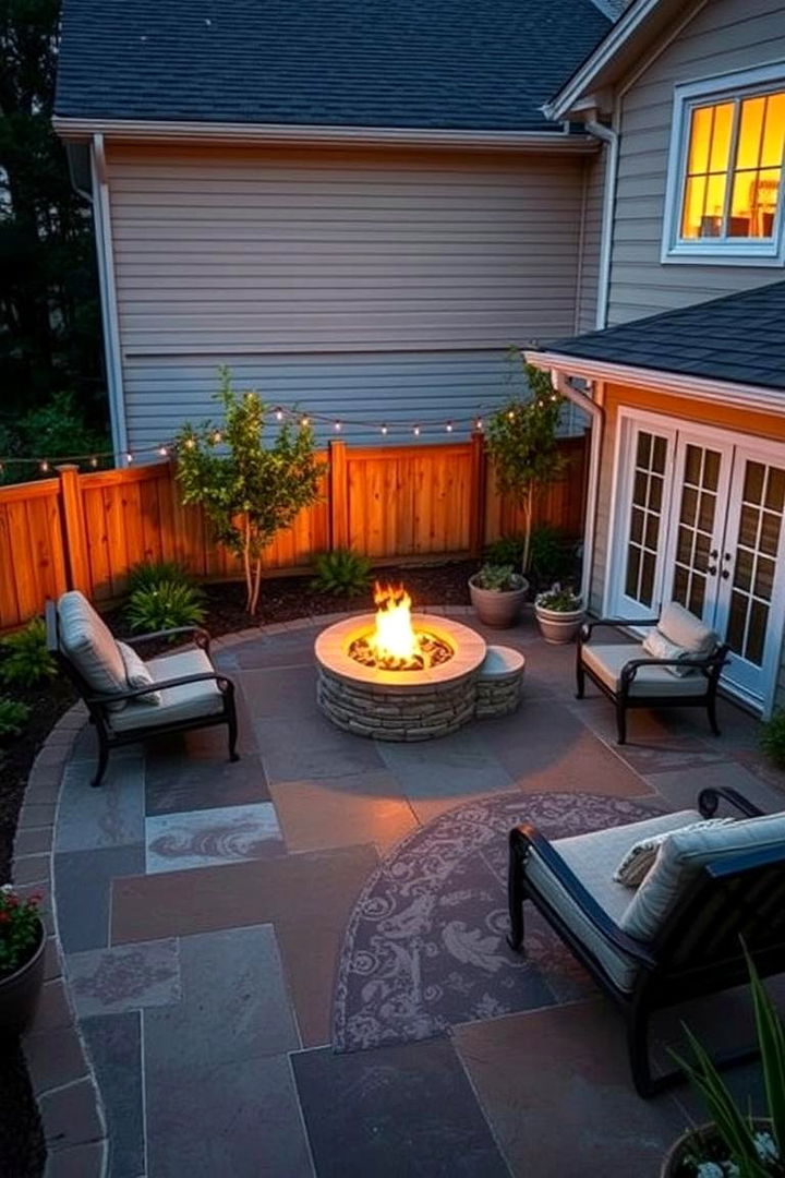 Eco Luxury Sustainable and Opulent - 22 stamped concrete patio with fire pit ideas