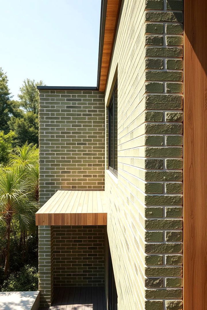 Eco Modern Brick and Timber Fusion - 22 Green Brick Exterior Home Ideas