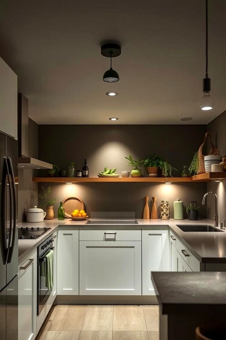 Eco Smart Olive Lighting - 22 Olive Green Kitchens