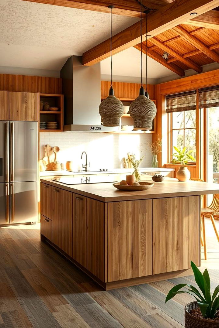 Eco friendly Bamboo Panels - 22 Kitchen Island Back Panel Ideas