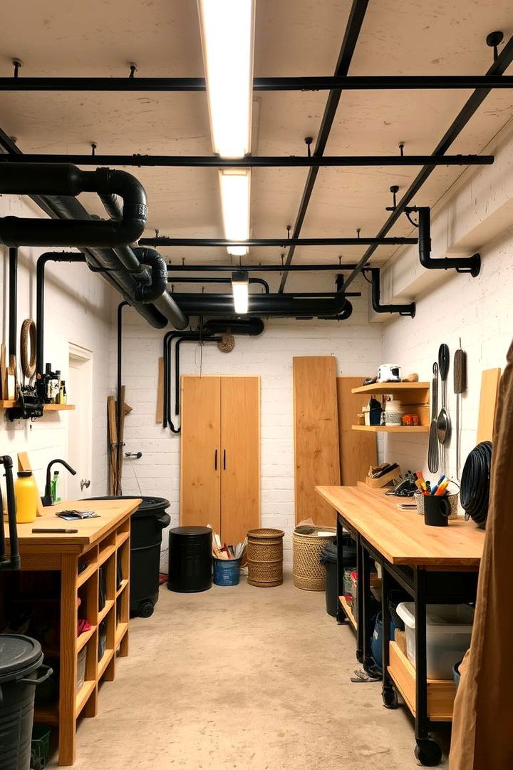 Eco friendly Black DIY Workshop - 22 black basement ideas