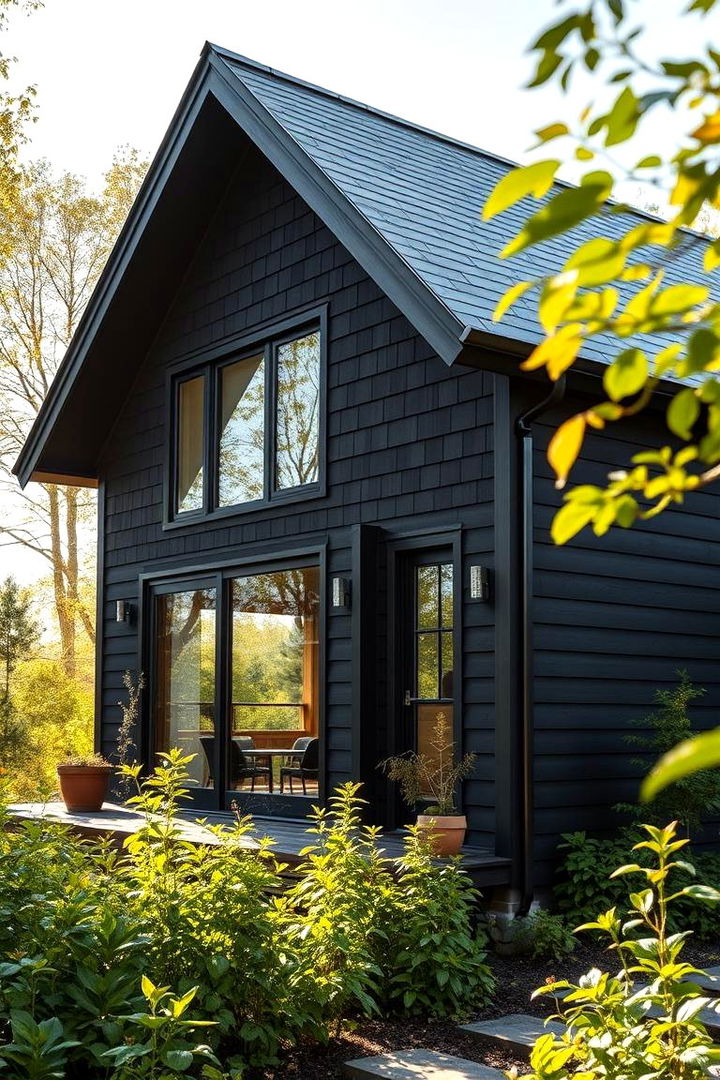 Eco friendly Dark Siding Designs - 22 black siding house ideas