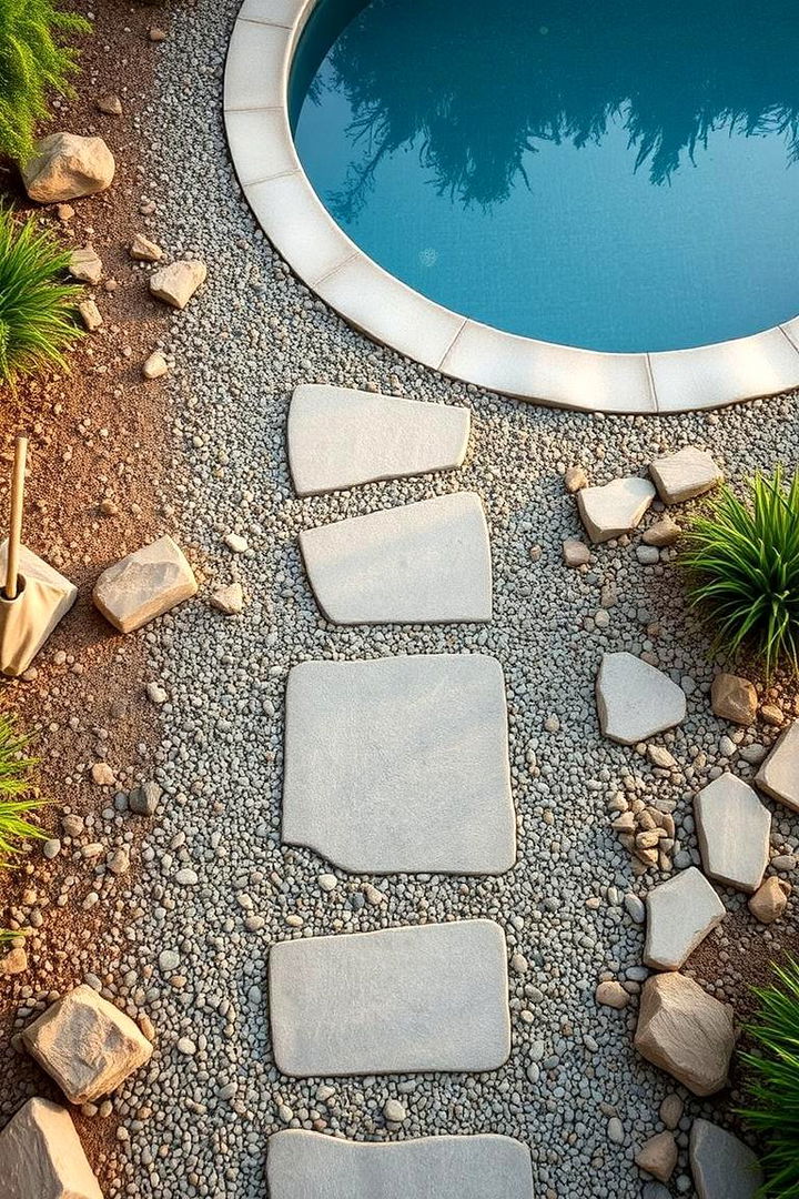 Eco friendly Gravel Walkway - 22 Pool Walkway Ideas