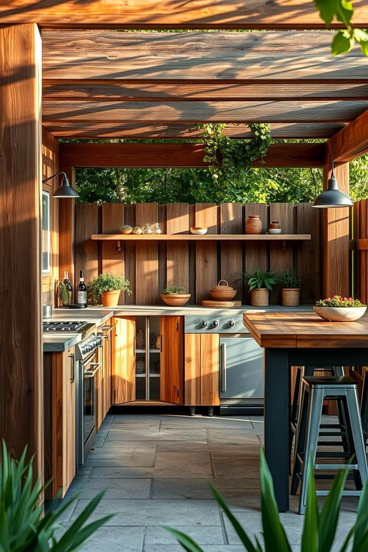 Eco friendly Materials - 22 Rustic Outdoor Kitchen Ideas