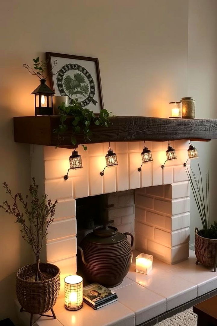 Eco friendly Recycled Ambient Lights - 22 Fireplace Mantel Lighting Ideas