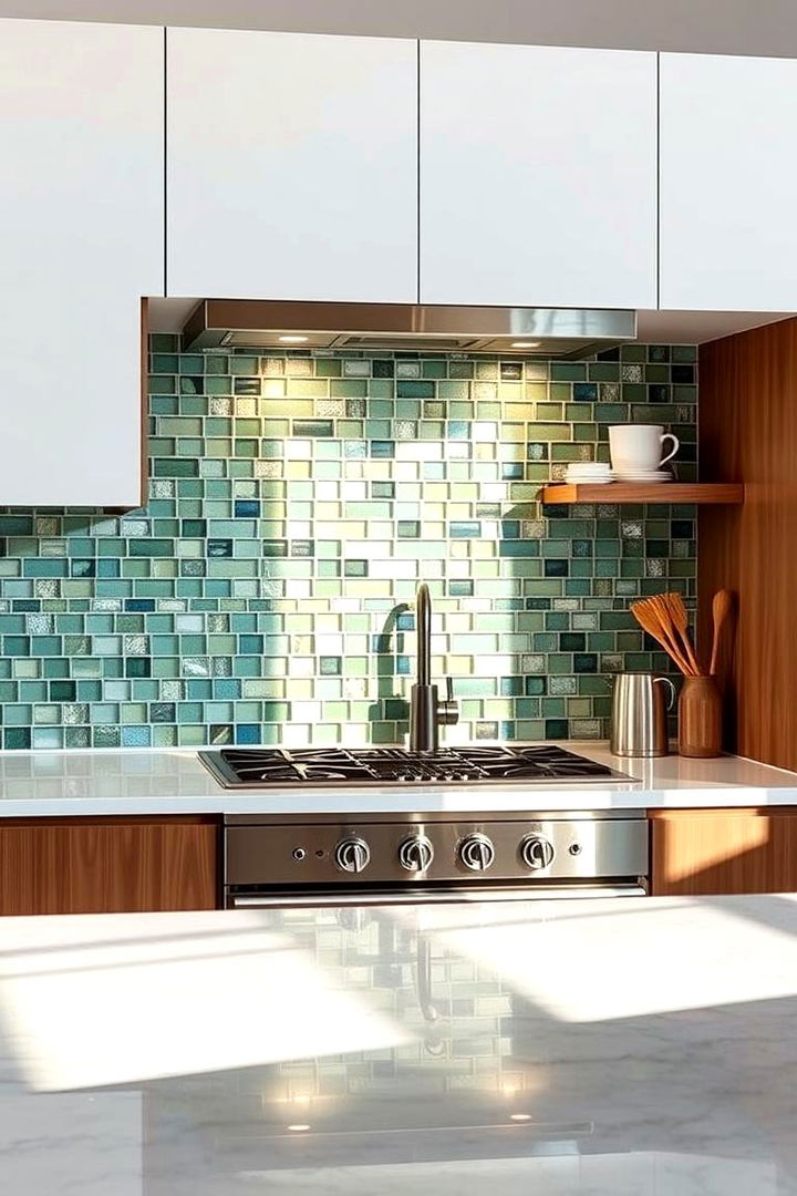 Eco friendly Recycled Glass - 22 Modern Kitchen Backsplash Ideas