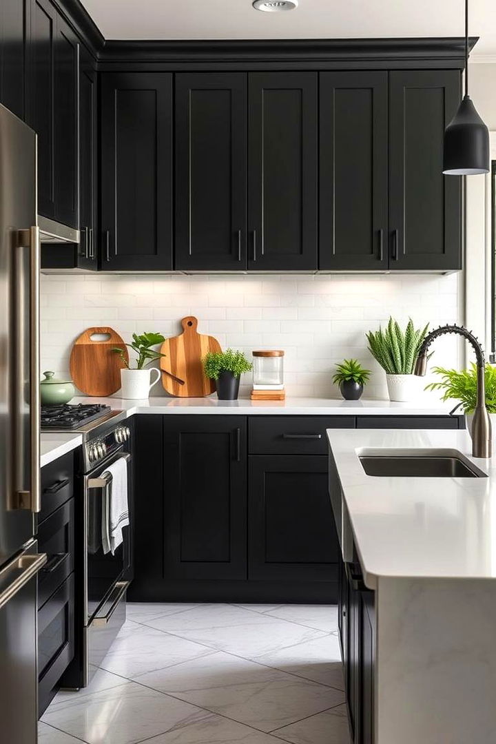 Eco friendly and Sustainable Design Options - 22 Black Kitchen Cabinets With White Countertops