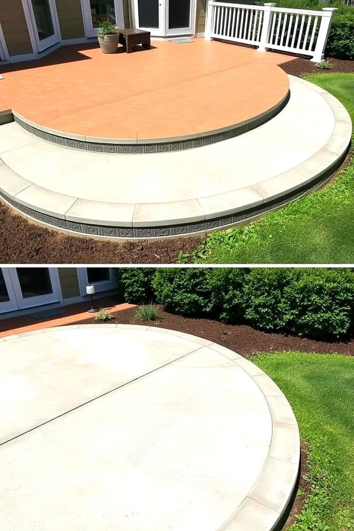 Edging Accents and Landscaping Integration for a Finished Look - 22 Concrete Deck Ideas
