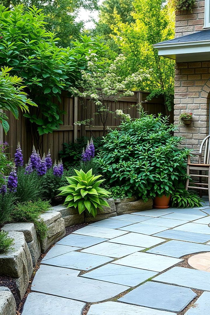 Edging with Lush Greenery - 22 Bluestone Patio Ideas