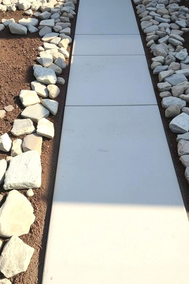 Edging with Natural Stone Borders - 22 Concrete Paver Walkway Ideas